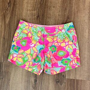 Bright Floral Women's Shorts in Pink & Green